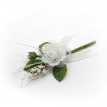 PICK ARTIFICIALE CON ROSA INTESSUTO E PISTILLI LUNGHEZZA 13 CM 10 PEZZI