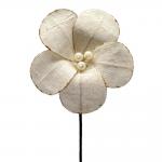 CAMELIA ARTIFICIALE IN COTONE CON GLITTER Ø 12 CM 6 PEZZI