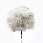 ROSA ARTIFICIALE IN TESSUTO E ORGANZA Ø 5,5 CM 18 PEZZI