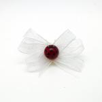 PICK FIOCCO IN ORGANZA E COCCINELLA Ø 6 CM 10 PEZZI