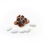 PICK CON ROSE IN POLIFOAM CON PAILLETTES Ø 5 CM 5 PEZZI