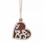 DECORAZIONE CUORE CON UCCELLINI Ø 3,5 CM 20 PEZZI
