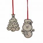 DECO ABETE E SNOWMAN ASSORTITI  Ø 7 CM 10 PEZZI