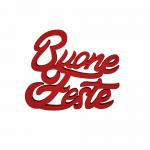 DECORAZIONE NATALIZIA "BUONE FESTE" 6X5 CM 10 PEZZI 