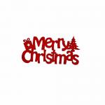DECORAZIONE NATALIZIA "MERRY CHRISTMAS" 6X3 CM 10 PEZZI
