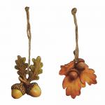DECORAZIONE GHIANDE QUERCIA VERDI E ARANCIO ASST Ø 6 CM 12 PEZZI