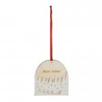 DECORAZIONE BUONE FESTE SLITTA BABBO NATALE Ø 6 CM 12 PEZZI