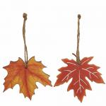 DECORAZIONE FOGLIA ACERO ARANCIO E ROSSA ASST Ø 7 CM 12 PEZZI