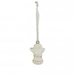 ANGIOLETTO CUORE BIANCO CON NASTRO LARGHEZZA  3 CM ALTEZZA 4 CM 12 PEZZI 