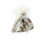 SACCHETTO TESSUTO DAMASCATO E ORGANZA VOILE 10X13 CM 10 PEZZI