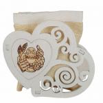 BOMBONIERA COMUNIONE E SACCHETTO IN COTONE CON TIRANTE 9X7 CM 6 PEZZI