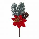 PICK NATALIZIO CON STELLA DI NATALE E PIGNA LUNGHEZZA 12 CM 10 PEZZI