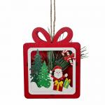 DECORAZIONE NATALIZIA "PACCO REGALO" IN LEGNO CON LED 8,5X11X2,5 CM 48 PEZZI