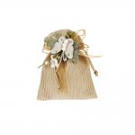 SACCHETTO IN COTONE VOILE A RIGHE E TIRANTE 10X13 CM 10 PEZZI
