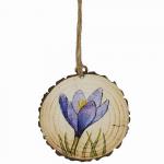 DECORAZIONE IN LEGNO CROCUS Ø 6,5 CM 10 PEZZI 
