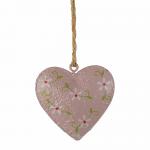 DECORAZIONE DA APPENDERE CUORE IN METALLO DIPINTO Ø 6 CM 4 PEZZI