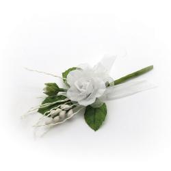 PICK ARTIFICIALE CON ROSA INTESSUTO E PISTILLI LUNGHEZZA 13 CM 10 PEZZI