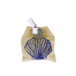 SACCHETTO IN COTONE LINEA MARE CONCHIGLIA 8X8 CM 10 PEZZI