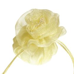 SACCHETTO IN ORGANZA CON TIRANTE "ROSA" Ø 7 CM 6 PEZZI
