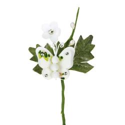 PICK CON FERFALLA IN POLIFOAM E STRASS LUNGHEZZA 12 CM 10 PEZZI