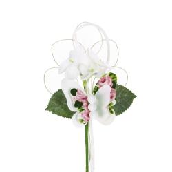 PICK CON FERFALLA IN POLIFOAM E ORTENSIA E RACCHETTE LUNGHEZZA 19 CM 6 PEZZI