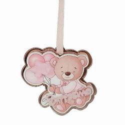 DECORAZIONE ORSETTO BATTESIMO Ø 4 CM 10 PEZZI 