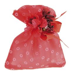 SACCHETTO IN TESSUTO VOILE MARGHERITE CON TIRANTE 14X11 CM 10 PEZZI