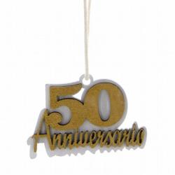 DECORAZIONE 50 ANNIVERSARIO Ø 5 CM 10 PEZZI