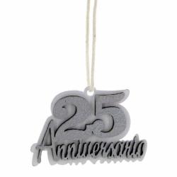DECORAZIONE 25 ANNIVERSARIO Ø 5 CM 10 PEZZI