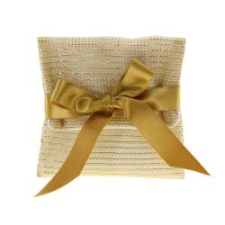 SACCHETTO POCHETTE IN TESSUTO ANNIVERSARIO 9X9 CM 10 PEZZI