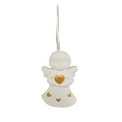 ANGELO GRANDE CUORE ORO LARGHEZZA 6,5 CM ALTEZZA 10 CM 24 PEZZI