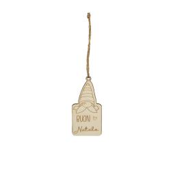 TAG BUON NATALE GNOMO LARGHEZZA 3,5 CM ALTEZZA 7 CM 12 PEZZI