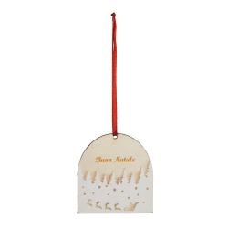 DECORAZIONE BUONE FESTE SLITTA BABBO NATALE Ø 6 CM 12 PEZZI