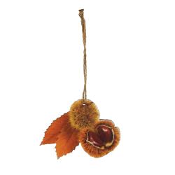 DECORAZIONE CASTAGNE LARGHEZZA 7 CM ALTEZZA 5 CM 12 PEZZI 