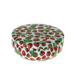 SCATOLA IN METALLO TONDA CON FRAGOLE Ø 13 CM