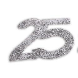 DECORAZIONE 25° ANNIVERSARIO Ø 2,5 CM 10 PEZZI