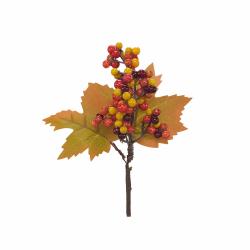 PICK AUTUNNO BACCHE E FOGLIE ALTEZZA 17 CM 6 PEZZI