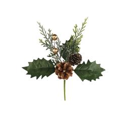 PICK MEDIO PIGNA BACCHE E AGRIFOGLIO LUNGHEZZA 21 CM 4 PEZZI