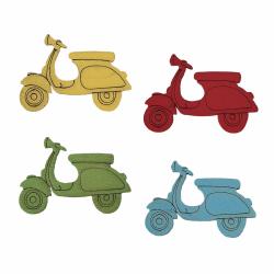 DECORAZIONE VESPA ASSORTITE IN 4 MODELLI Ø 4CM 30 PEZZI