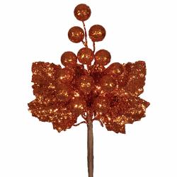 PICK NATALIZIO UVA CON GLITTER LUNGHEZZA 15 CM 6 PEZZI