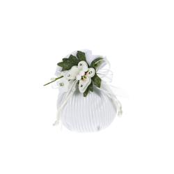 SACCHETTO POUF IN COTONE VOILE A RIGHE E TIRANTE Ø 7 CM 10 PEZZI