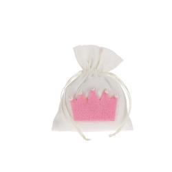 SACCHETTO IN COTONE CON TIRANTE E DECORAZIONE 10X13 CM 10 PEZZI