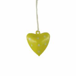 DECORAZIONE DA APPENDERE CUORI IN METALLO CON POIS Ø 2,5 CM 12 PEZZI