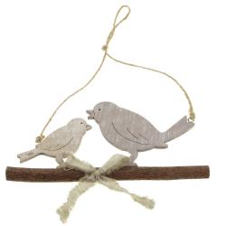 DECORAZIONE DA APPENDERE UCCELLINI IN LEGNO DIPINTO 15X8 CM 5 PEZZI