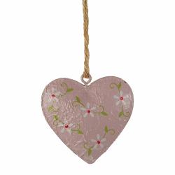 DECORAZIONE DA APPENDERE CUORE IN METALLO DIPINTO Ø 6 CM 4 PEZZI