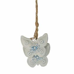DECORAZIONE DA APPENDERE FARFALLE IN METALLO Ø 4 CM 6 PEZZI