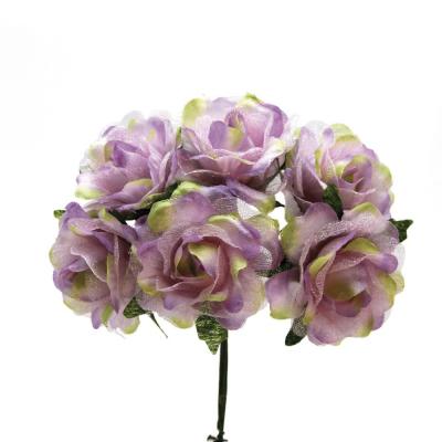 ROSA IN TESSUTO E ORGANZA Ø 4,5 CM 36 PEZZI