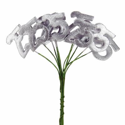 DECORAZIONE NUMERO 25 ANNIVERSARIO Ø 2,5 CM 48 PEZZI