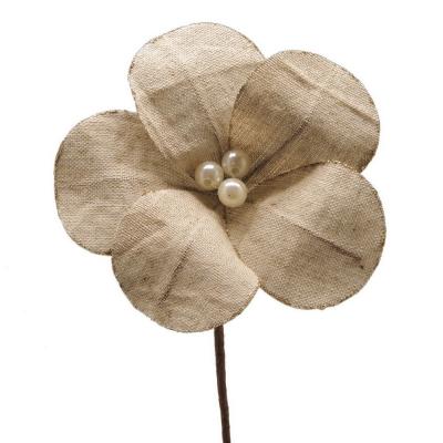 CAMELIA ARTIFICIALE IN COTONE CON GLITTER Ø 12 CM 6 PEZZI