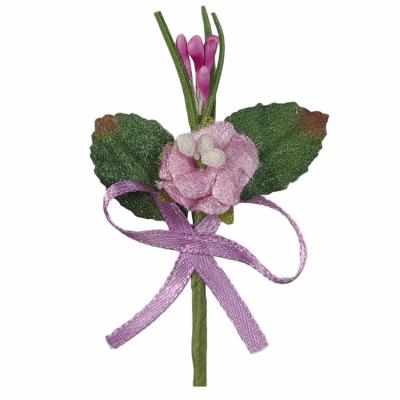 PICK CON FIORE ARTIFICIALE IN VELLUTO LUNGHEZZA 7 CM 10 PEZZI